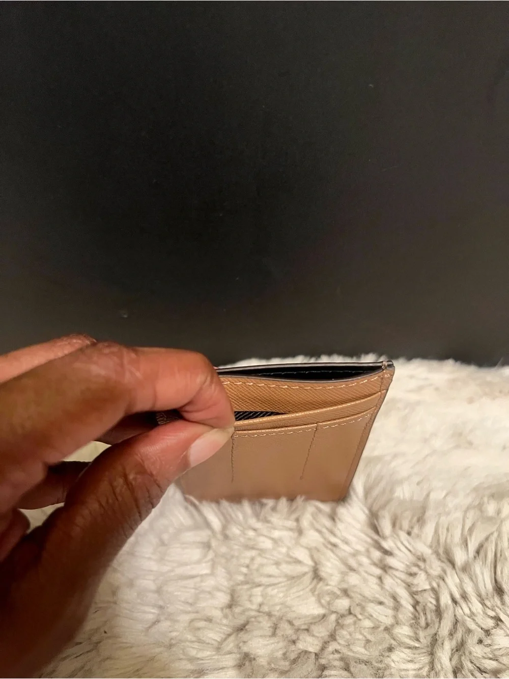 Calvin Klein Men's Brown Saffiano Leather Card Sleeve
